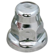 Chrome Nut Cover - 33mm Flat Top & Flared Base (Stainless Steel)